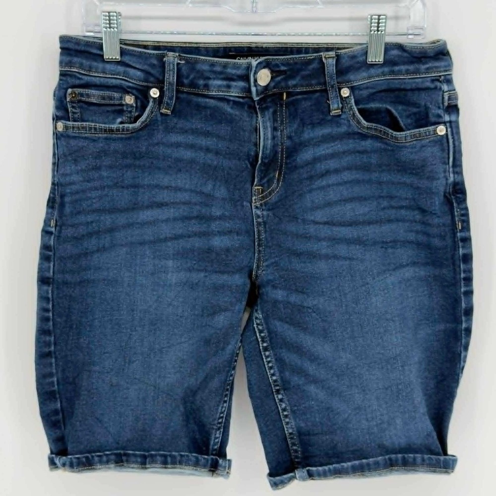 Calvin Klein Women's Blue Stretch Denim Bermuda Shorts Size 10